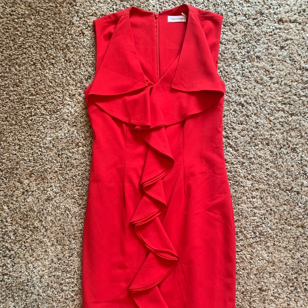 Red Calvin Klein dress
